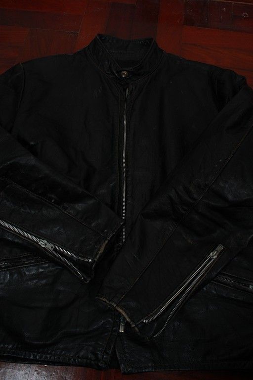 Vtg 60s Kehoe Cafe Racer Black Steerhide Leather Motorcycle Jacket