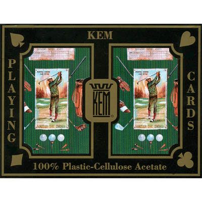 KEM Plastic Playing Cards Canasta Green Golf Bridge Reg
