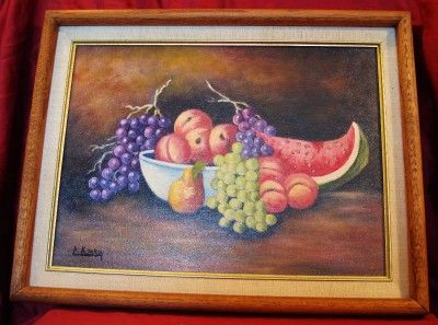 Original Oil Painting Art Still Life Fruit