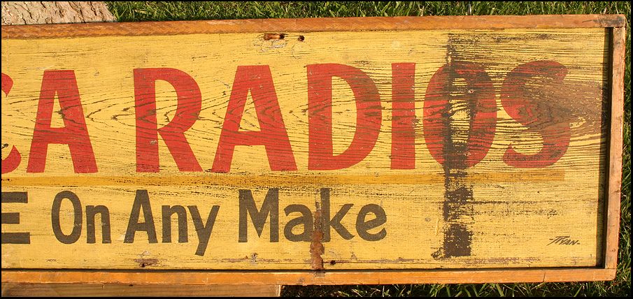 Vintage Antique Crosley RCA Radio Transmitter Service Repair Sign