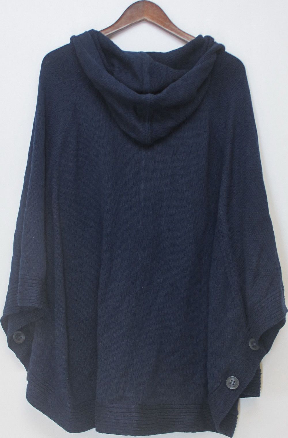Queen Latifah Collection Hooded Poncho Navy Blue Sz 2X NEW 2nd HH36 16
