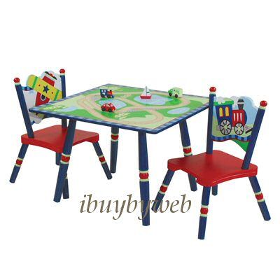 Levels of Discovery Kids Gettin Around Table 2 Chairs Set Train Plane