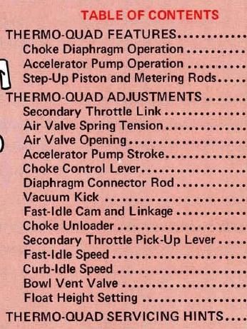 1972 Plymouth Duster Valiant Thermoquad Carburetor Book