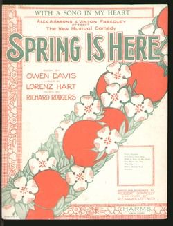 Spring Is Here Rodgers Hart 1929 with A Song in My Heart Vintage Sheet