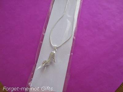 Diamante High Heel Shoe Necklace Crystal Shoe Pendant Snake Chain New