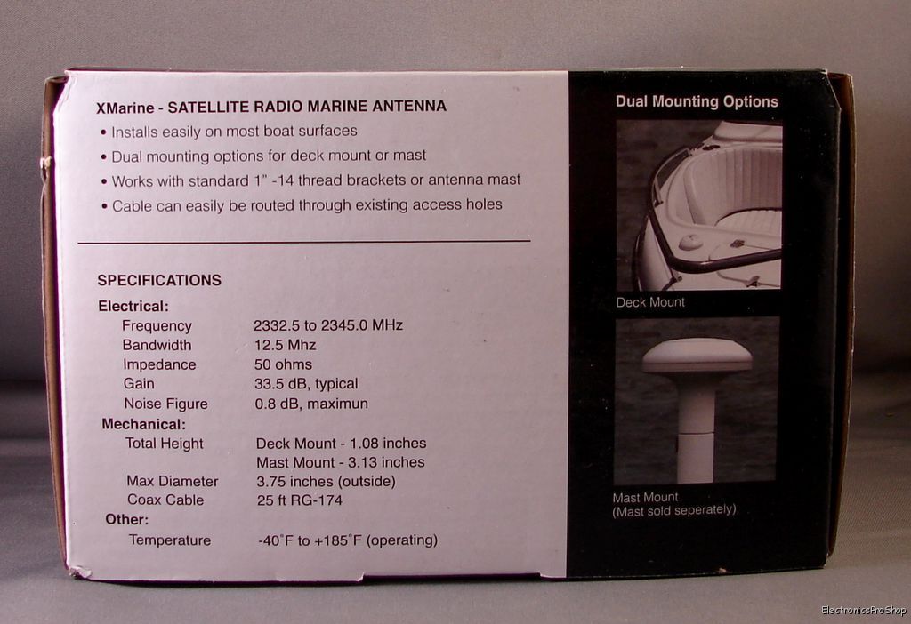 XM Satellite Radio Marine Boat Mount Antenna for Boat New