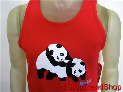 NWT Enjoi skateboard company logo tank top mens piggyback pandas red