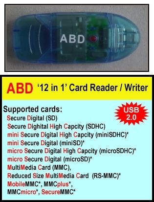 Flash Memory Card Reader Writer 4GB MicroSD Card Full Sized SD Adapter