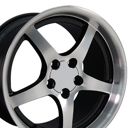 17 18 9 5 10 5 Black Corvette C5 Style Deep Dish Wheels Rims Fit