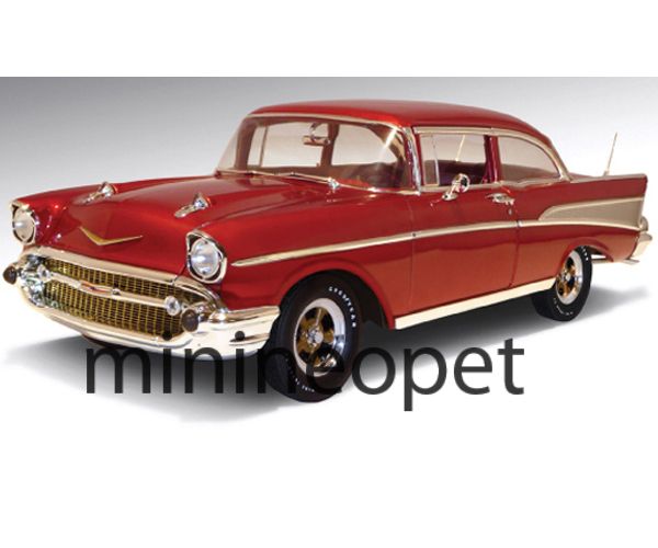 Highway 61 50919 1957 Chevy Bel Air Sedan 1 18 Diecast All Red
