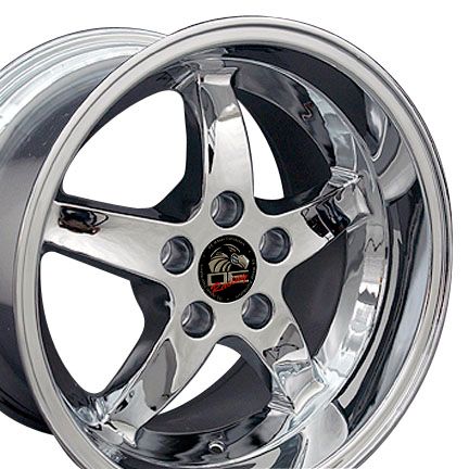 17 Chrome Cobra R Deep Dish Wheels Rims Fit Mustang ®