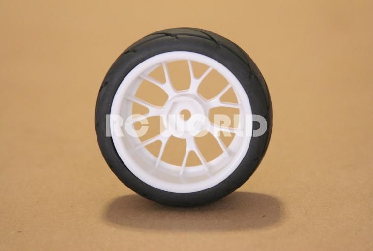 RC 1 10 Car Tires Wheels Rims Package Semi Slick Kyosho Tamiya HPI