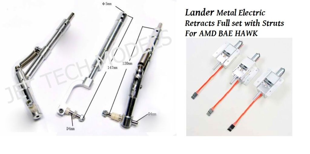 Lander Metal Electric Retracts Full Set with Struts for AMD BAe Hawk