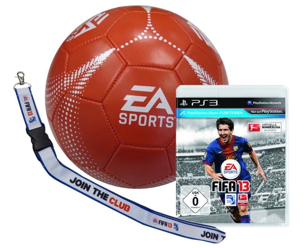 Fan Set Fifa 13 für Playstation 3 PS3 + Fussball + Schlüsselband Neu