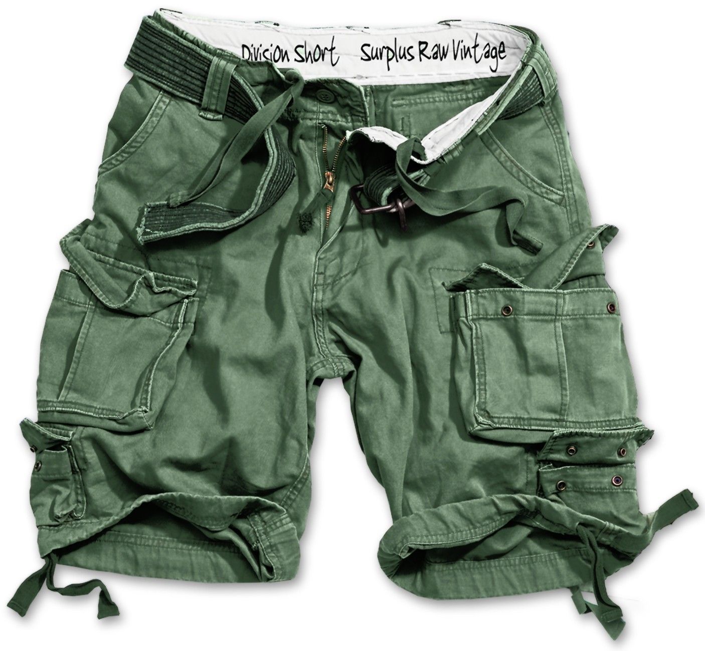 Surplus Division Bermuda Vintage Cargo Trousers Chino Shorts OLIV S