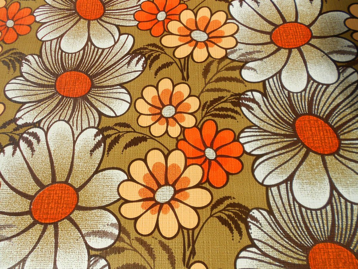 60er 70er Jahre Tapete Blumen Muster 70s Rockabilly wallpaper 70s 60s