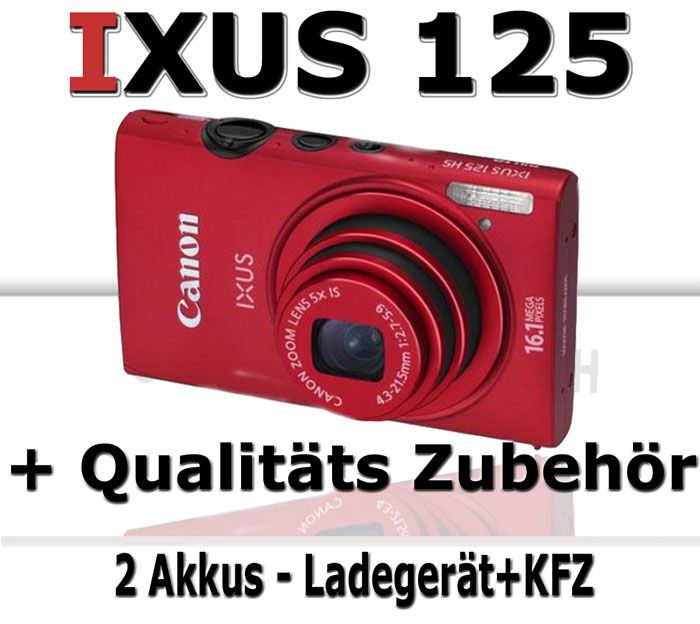 Canon IXUS 125 HS Digitalkamera rot 16 Mgp 5 fach Zoom 3 Zoll Full HD