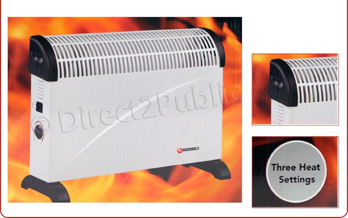 2000W PORTABLE ELECTRIC THERMOSTAT CONVECTOR HEATER WINTER 2KW WALL