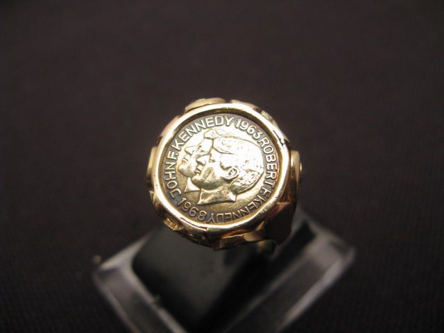 Goldring 585 Münzring Ring Gold Münze Kennedy Zierring ANTIK EDEL