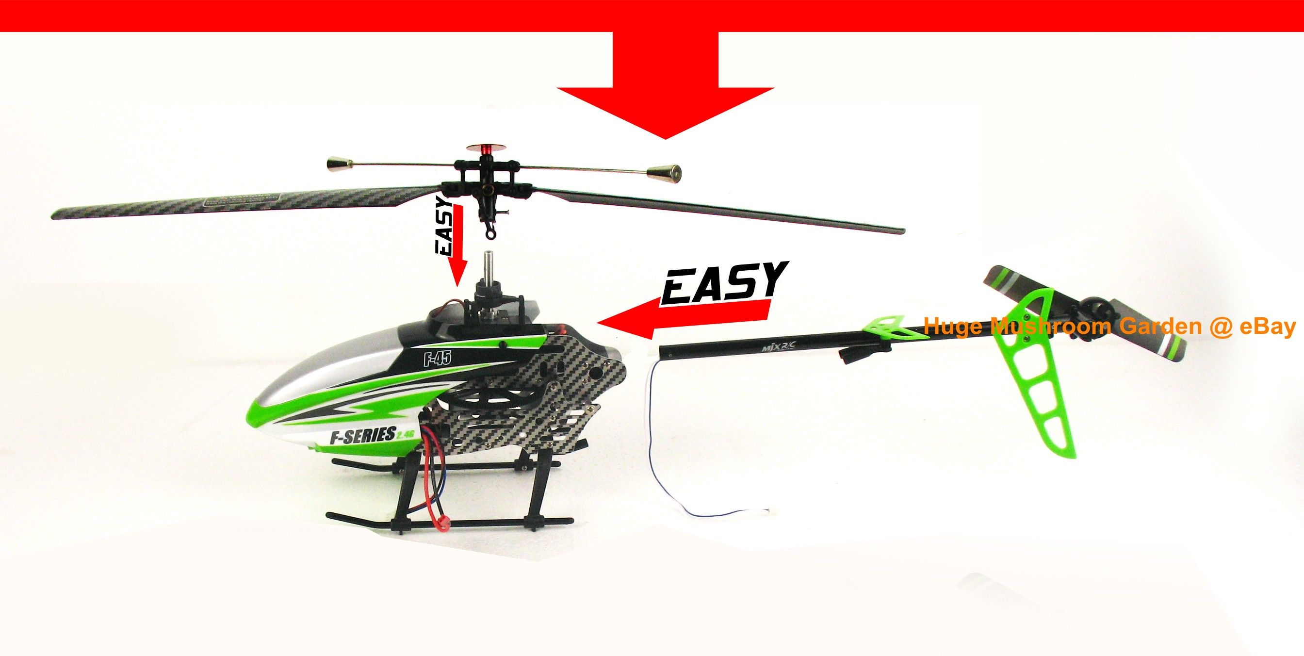 MJX F45 F645 RC Helicopter 2.4G 4CH F SERIES w/ MEMS GYRO & LCD