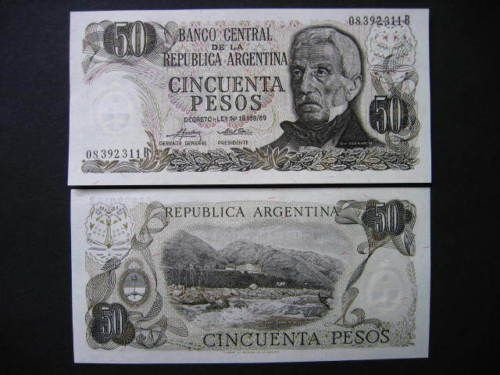 ARGENTINA 50 Pesos 1974 75 (P296) UNC