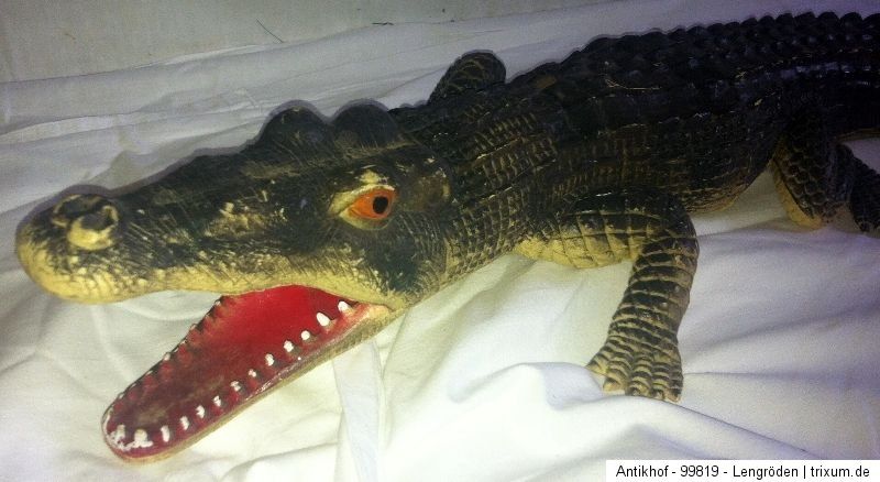 Altes großes Spielzeug Krokodil Gummi 66cm lang Toy China Rarität