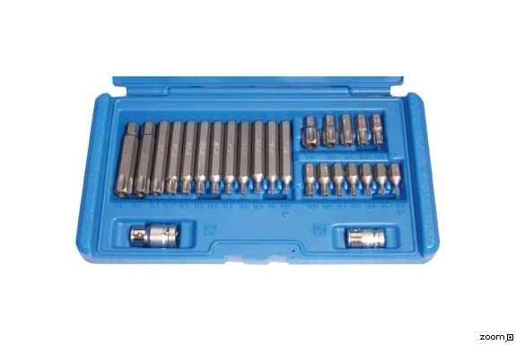 Torx Innen T Profil Bits Bitsatz Bitset mit Loch / Bohrung 26 tlg