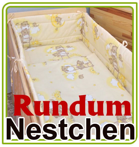 XXXL Bettumrandung Nestchen mit Kopfschutz 30x420cm für Babybett