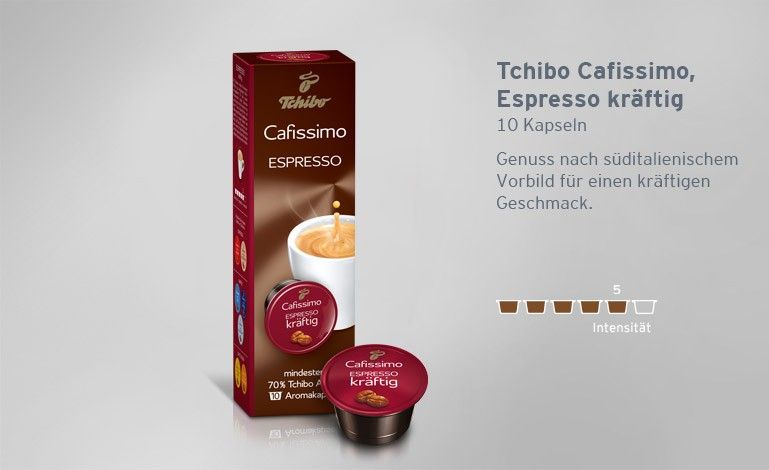 32€/100g) Tchibo Cafissimo Espresso 10 Kapseln   NEU