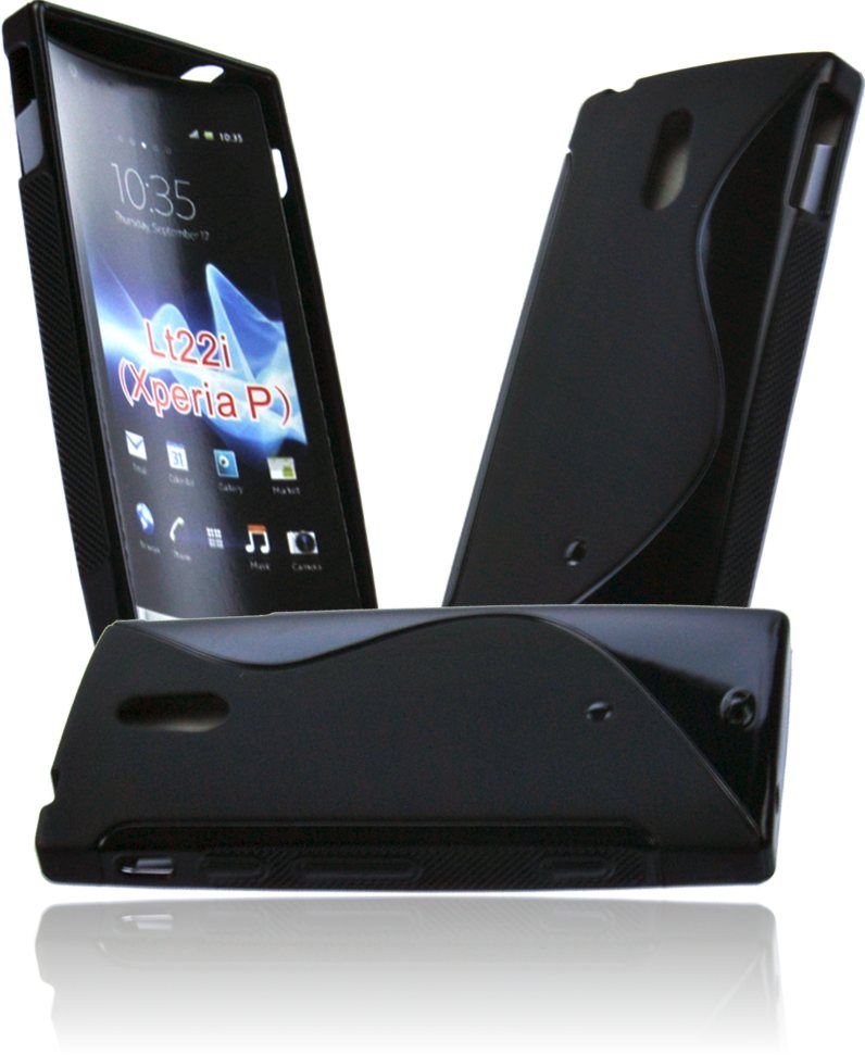 LINE Rubber Silikon Case Gel Tasche Schutzhülle für Sony Xperia P