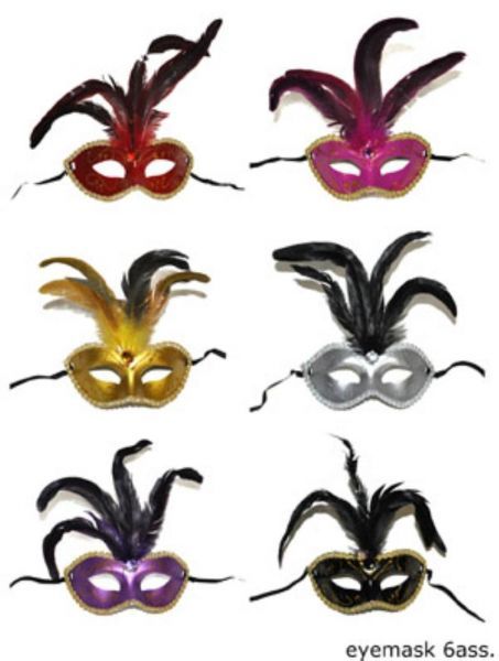Maske Carnevale Venedig Fasching Karneval Kostüm Augenmaske Federn