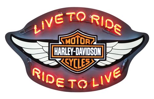 Harley Davidson ® Winged Bar&Shield Neon Wall Art