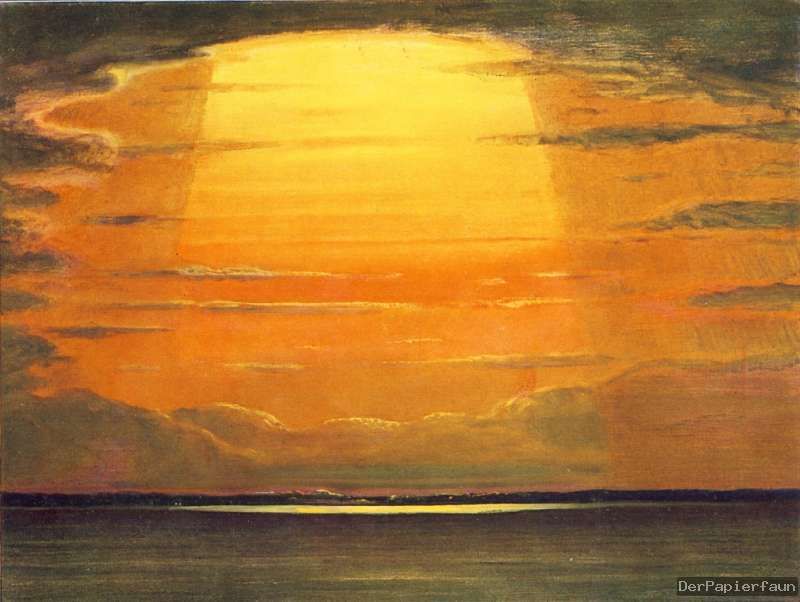 Himmelssegen Kunstdruck 1936 Robert Büchtger Sonnenuntergang Meer