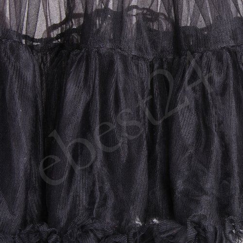 13 Kostüm Damen Schwarz Petticoat Unterrock Halbrock 2 Lagig