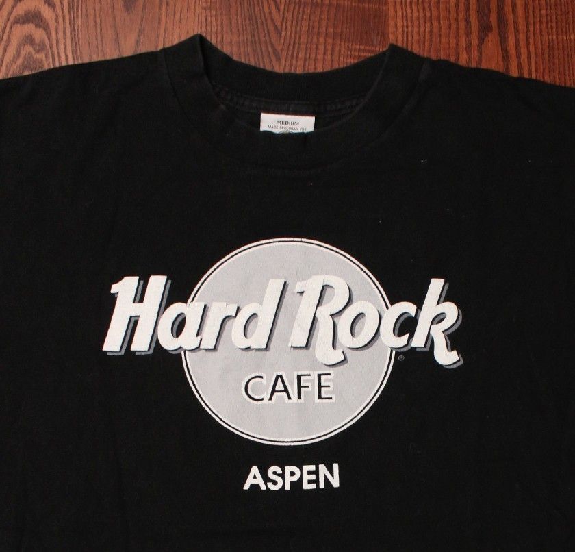 Hard Rock Cafe Aspen Colorado Entertainment Black T Shirt Medium