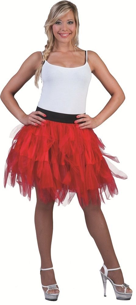 Petticoat Rock Damen Rot 50cm zu Karnevalskostuem Teufel Show 36 38 40