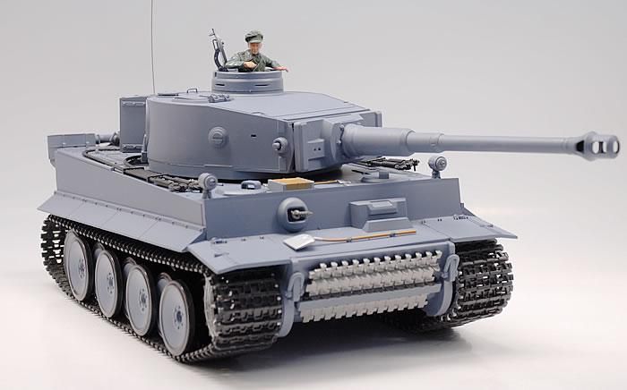 16 German Tiger RC Tank Shoots Airsoft Smoke Gray